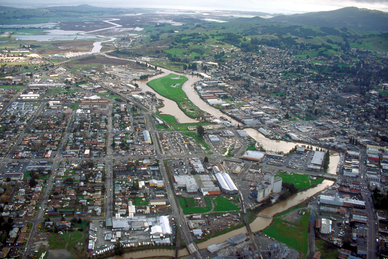 Vista de Petaluma, referencia de la ciudad de salida